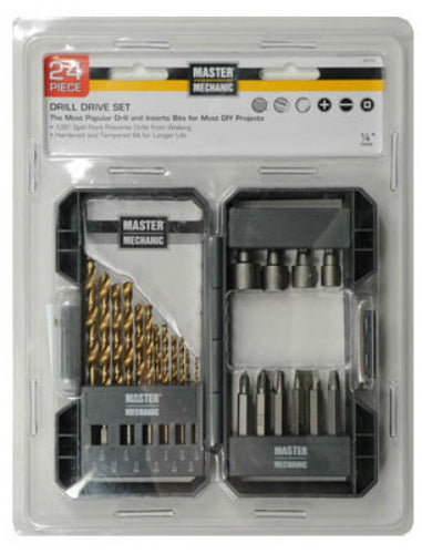 Master Mechanic 647372 Titanium Drill & Drive Set, 24-Piece