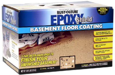 EpoxyShield 203008 Water-Based Basement Floor Coating Kit, Tan Satin