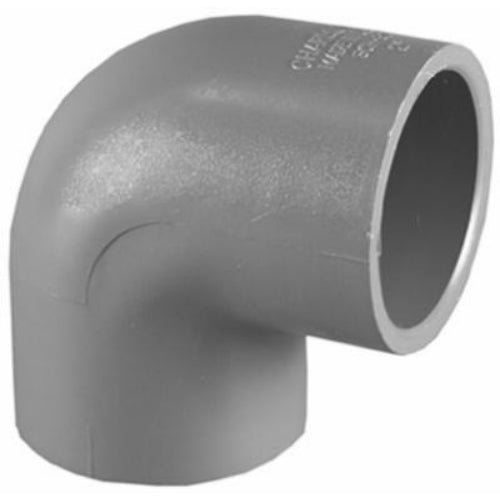 Charlotte Pipe® PVC-08300-1800HA Schedule 80 PVC Elbow, 90 Degree, 1-1/2", Gray