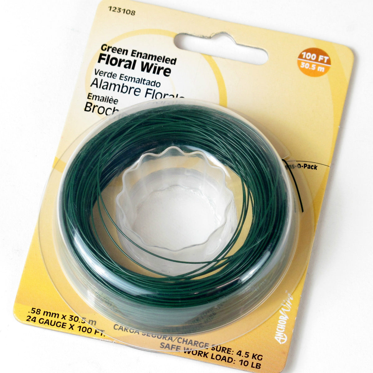 Hillman Fasteners 123108 Green Enameled Floral Wire, 24-Gauge, 100