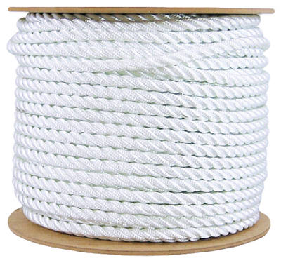 Wellington 11009 Nylon Rope, 1/2" x 300', Silvery White