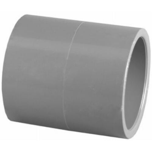Charlotte Pipe® PVC-08100-1000HA PVC Schedule 80 Coupling, Slip x Slip, 1/2", Gray