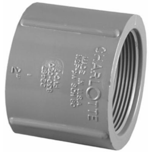 Charlotte Pipe® PVC-08102-1400HA Schedule 80 PVC Coupling, FPT x FPT, 1", Gray