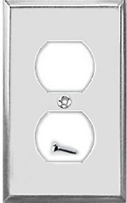 Duplex Outlet Wall Plate Chrome Steel