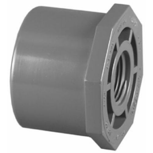 Charlotte Pipe® PVC-08108-1600HA Schedule 80 Reducer Bushing, 3/4" x 1/2", Gray