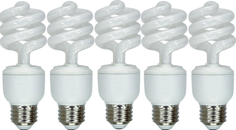 GE Lighting 85939 Energy Smart® T3 Spiral® CFL Bulb, Soft White, 13W, 5-Pack