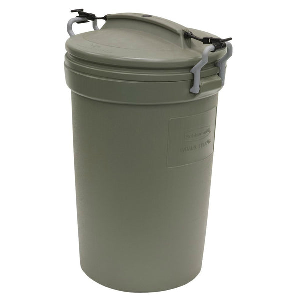 Rubbermaid RM5F8201 Animal Stopper Trash Can, 32 Gallon, Olive
