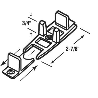 Slide-Co 16136 Nylon Retainer Wardrobe Door Guide, 2-7/8"