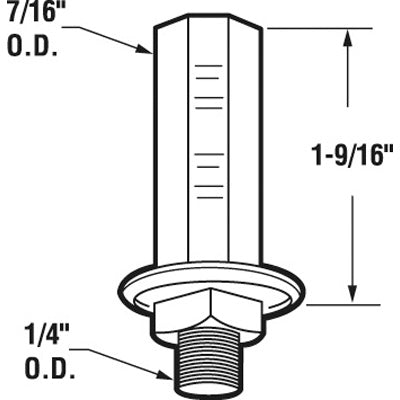 Slide-Co 16261 Bi-Fold Door Bottom-Mount Steel Pivot with Hex Head Bolt, 7/16"