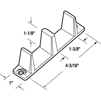 Slide-Co 16451 Universal Bottom-Mount Nylon Wardrobe Door Floor Guide