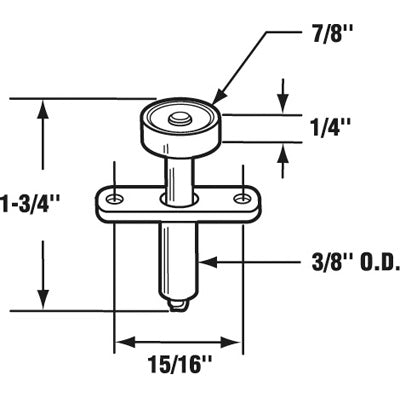 Slide-Co 16596 Top Mount Wardrobe Door Guide Roller