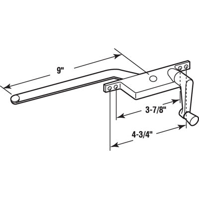 Slide-Co 17390-LA Metal Window Casement Operator, Left Hand, Aluminum