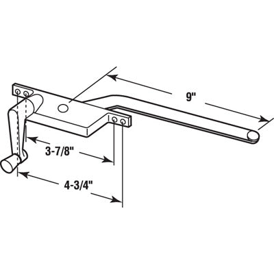 Slide-Co 17390-RA Square Type Window Casement Operator, Right Hand, Aluminum