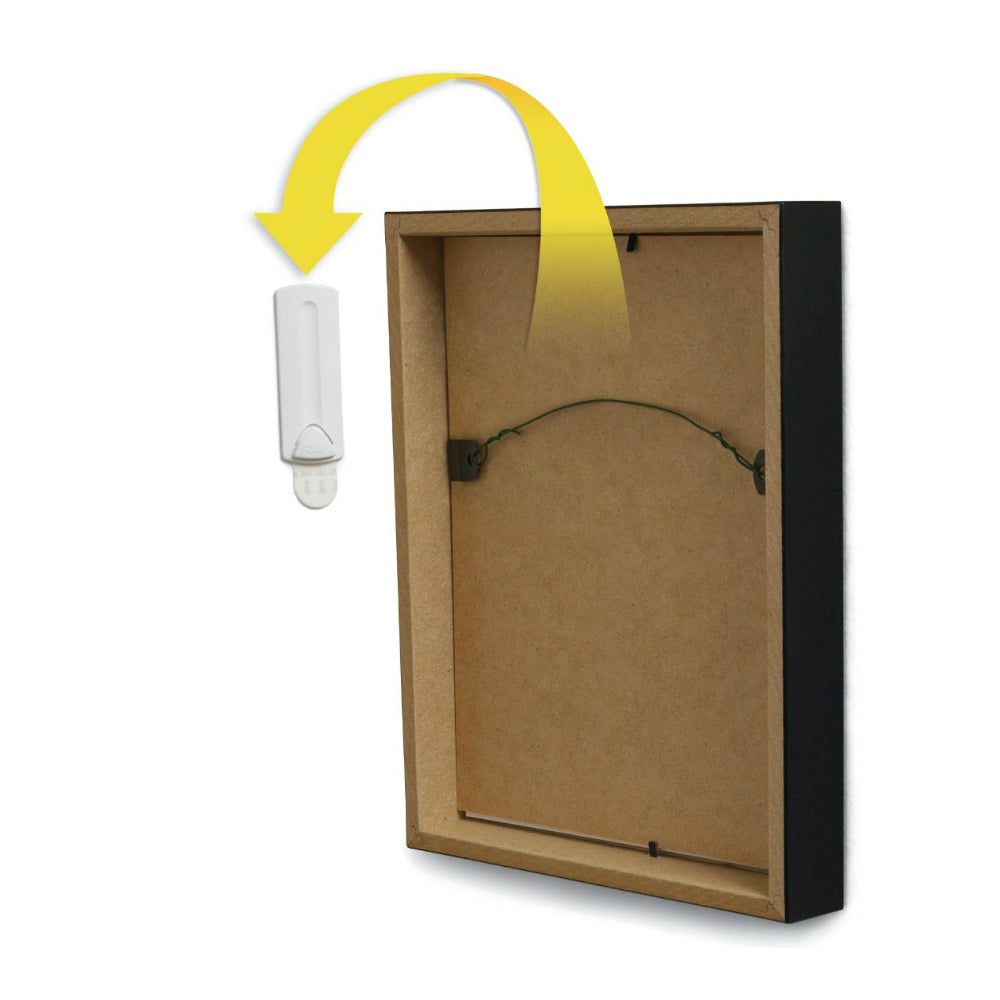 Command 17041 Wire-Backed Picture Hanger with Adhesive, White, 1 Hanger & 2 Strips