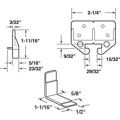 Slide-Co 22315 Plastic Drawer Track Guide Kit, 29/32", Brown