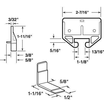 Slide-Co 22495 Plastic Drawer Track Guide Kit, 1-1/8", Green
