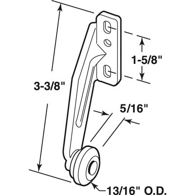 Slide-Co 22797 Monorail Drawer Track Plastic Roller & Steel Bracket, 13/16"