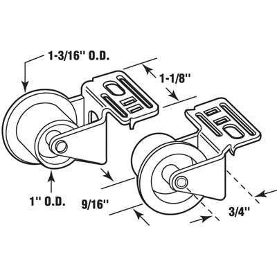 Slide-Co 22798 Flanged Edges Drawer Guide Roller Assembly