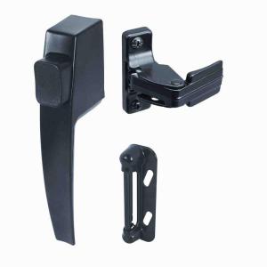Slide-Co K-5007 Screen & Storm Door Push Button Latch Set, Black Finish