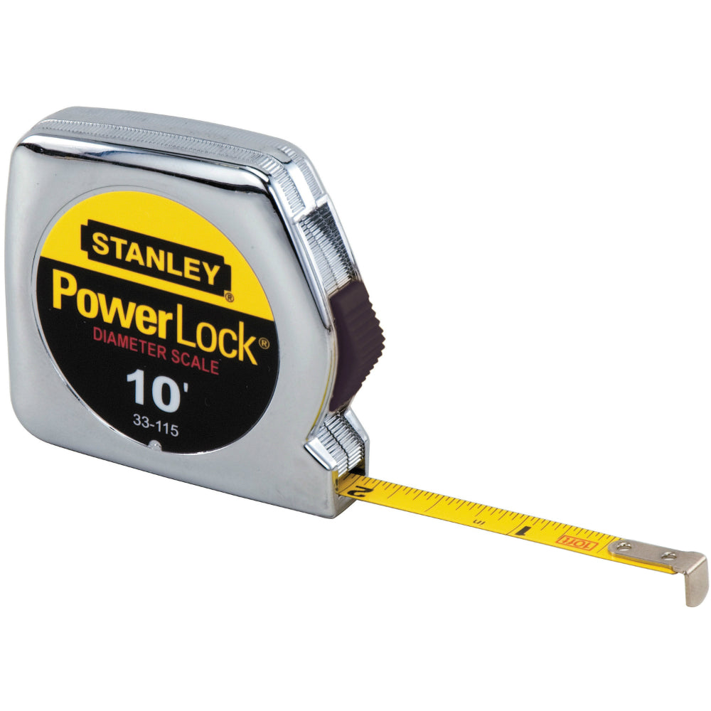 Stanley® 33-115 PowerLock® Pocket Tape Rule with Diameter Scale, 10' x 1/4"