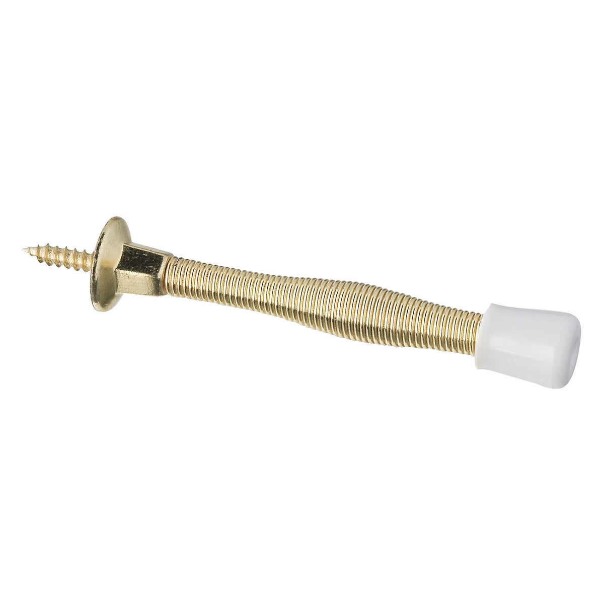National Hardware® N126-607 Spring Door Stop, 3", Bright Brass, 2-Pack