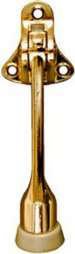 National Hardware® N184-259 Kick Down Door Stop, 4'', Bright Brass