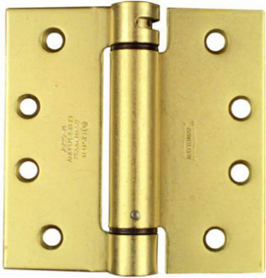 National Hardware® N184-572 Mortise Spring Hinge, 4" x 4", Dull Brass