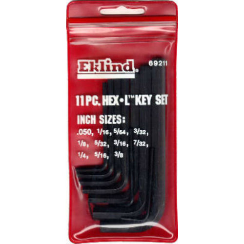 Eklind® 69211 Inch Short Arm Hex-L Key Set, 11-Piece