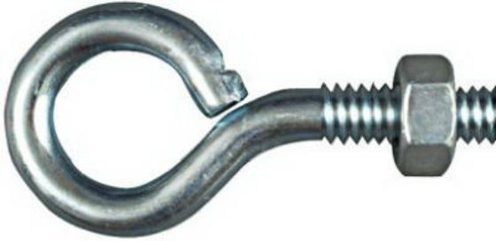 National Hardware® N221-085 Eye Bolt, 1/4" x 2", Zinc Plated