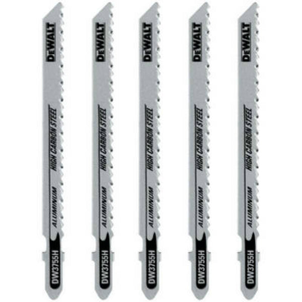 DeWalt® DW3755H Aluminum/Fiberglass HCS Jig Saw Blades, 8TPI, 4", 5-Pack