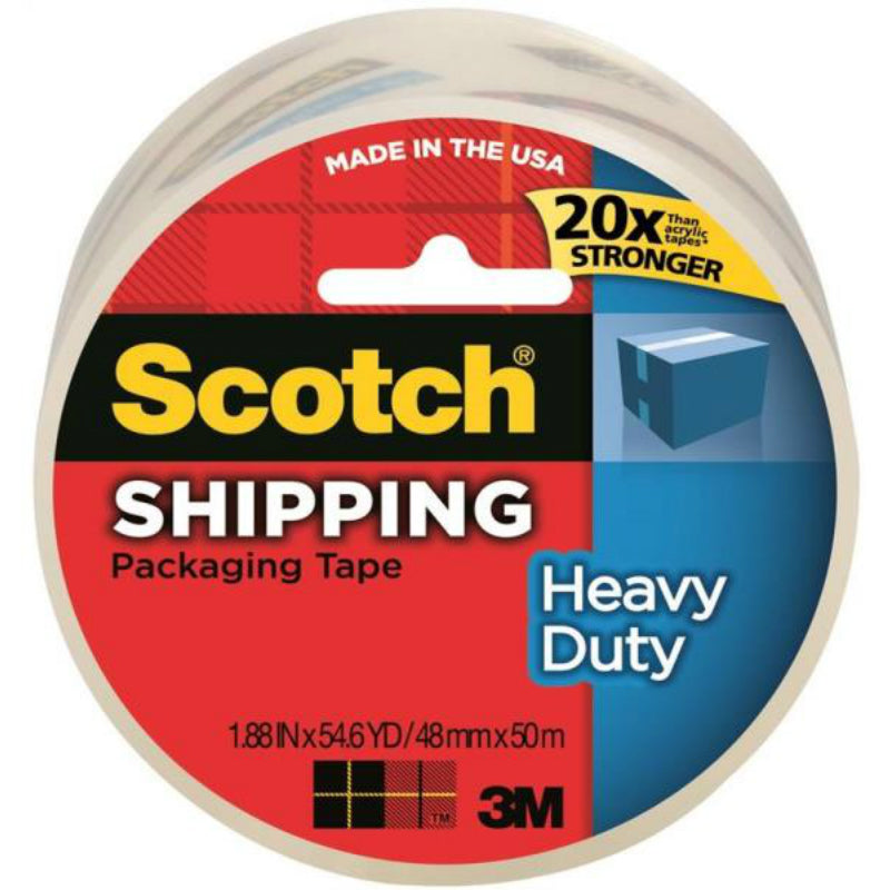 Scotch 3850 Heavy-Duty Shipping Packaging Tape, 1.88" x 54.6 Yd, Clear