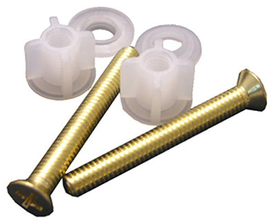 Lasco 14-1069 Toilet Seat Bolt With Nuts, Polished Brass