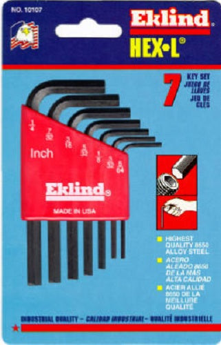 Eklind® 10107 Short Arm Hex-L Key Set, 7-Piece
