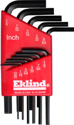 Eklind® 10018 Combination Short & Long Arm Hex-L Key Set, 18-Piece
