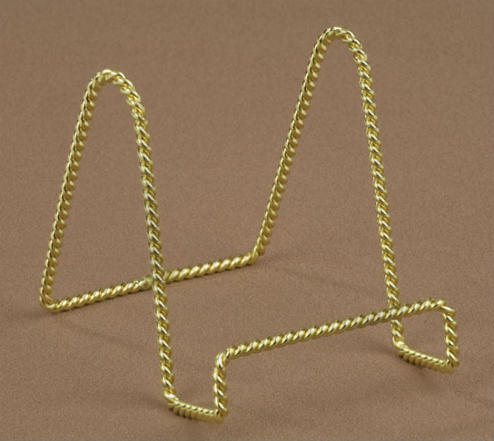 Tripar 23-1244 Twisted Wire Brass Easel Stand, 4"