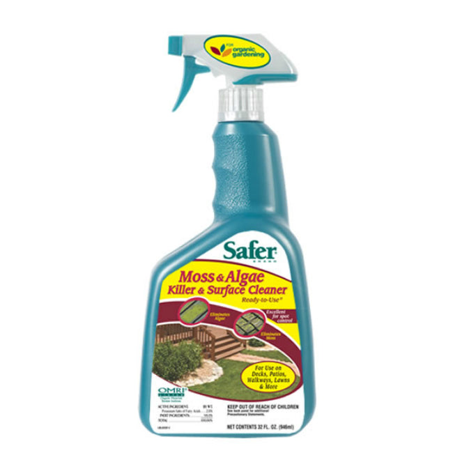 Safer® 5325 Moss & Algae Killer & Surface Cleaner, Ready To Use, 32 Oz