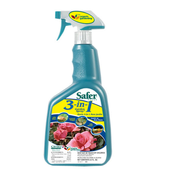 Safer® 5452 3-in-1 Garden Spray Insect Killer, Ready-To-Use, 32 Oz