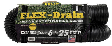 Flex-Drain 50115 Solid Drain Pipe, 25'