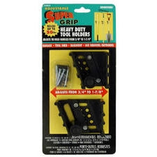 Crawford ASG2 Adjustable Super Grip Tool Holder, Black, 2-Pack