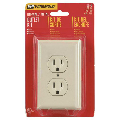 Wiremold® B2D Metallic Outlet Kit, Ivory