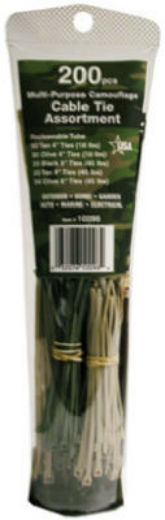 Gardner Bender 10096 Cable Tie Tube, Assorted, 200-Pack