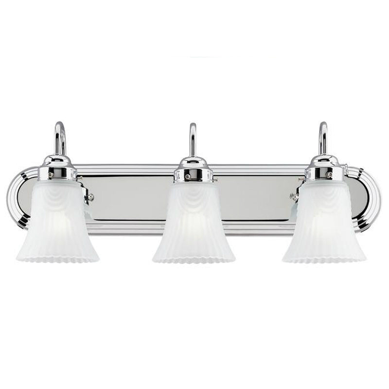 Westinghouse 66522 Three-Light Interior Wall Fixture, Chrome Finish
