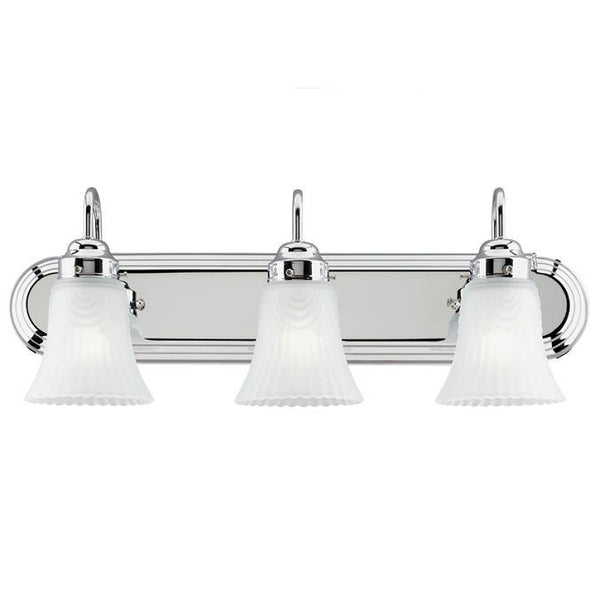 Westinghouse 66522 Three-Light Interior Wall Fixture, Chrome Finish