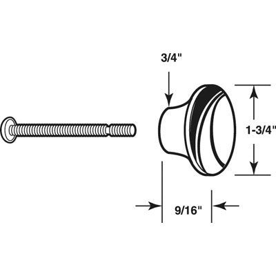 Slide-Co 161903 Bi-Fold Door Knob, Brass Plated Stamped Steel, 2-Pack