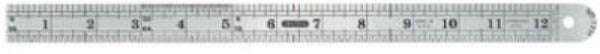 General 1201ME Flexible Precision Rule, 7/8" x 12", Stainless Steel