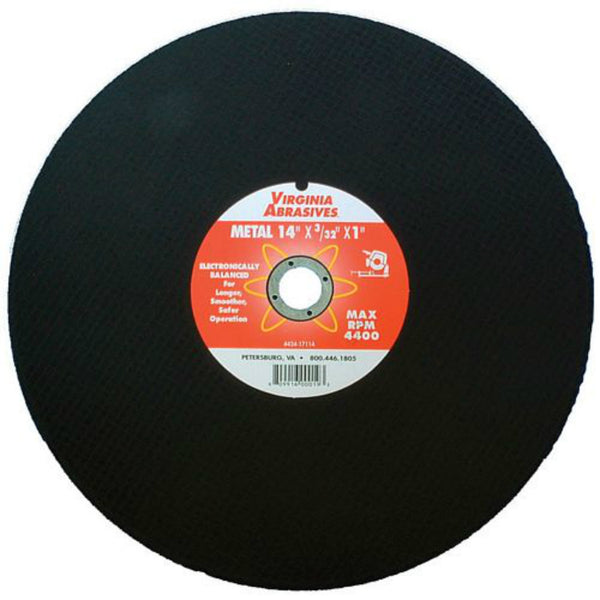 Virginia Abrasives™ 424-17114 Cutoff Wheel for Metal Chopsaw, 14" x 3/32" x 1"