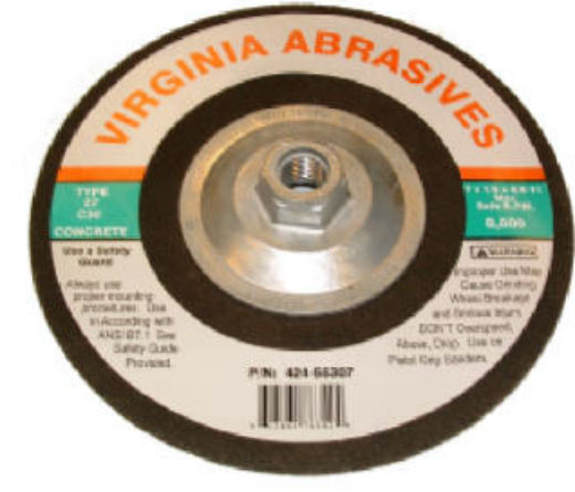 Virginia Abrasives™ 424-55307 Concrete Grinding Wheel with Hub, 7" x 1/8" x 5/8"-11"