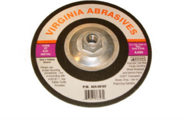 Virginia Abrasives™ 424-58107 Metal Grinding Wheel, 7" x 1/8" x 5/8"-11"