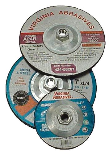 Virginia Abrasives™ 424-59004 Metal Grinding Wheel with Hub, 4-1/2" x 1/4" x 5/8"-11"