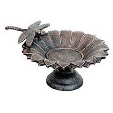Dragonfly/Petal Tabletop Birdbath